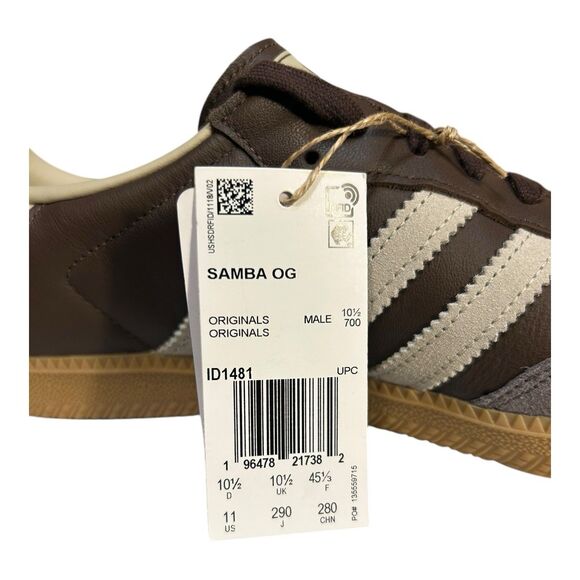 Adidas Samba Brown Gold Grey Men’s 11 IE0876 New w/ Tags - Picture 6 of 7